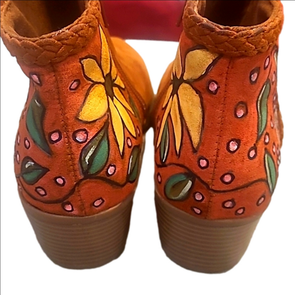Hand Painted Womens s7 Bohemian Art To Wear Cottagecore Autumn Fairy - Picture 5 of 14